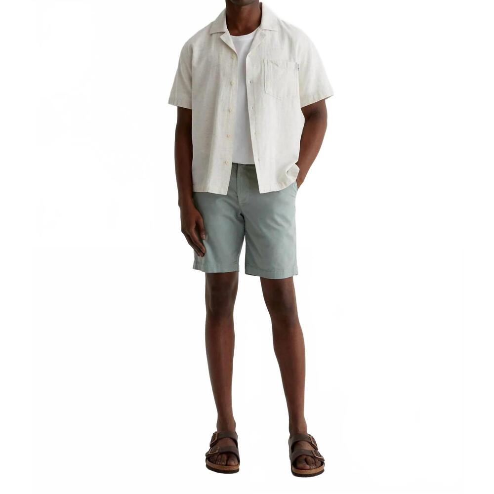 NEW AG JEANS men's wanderer short in sulfur matcha latte